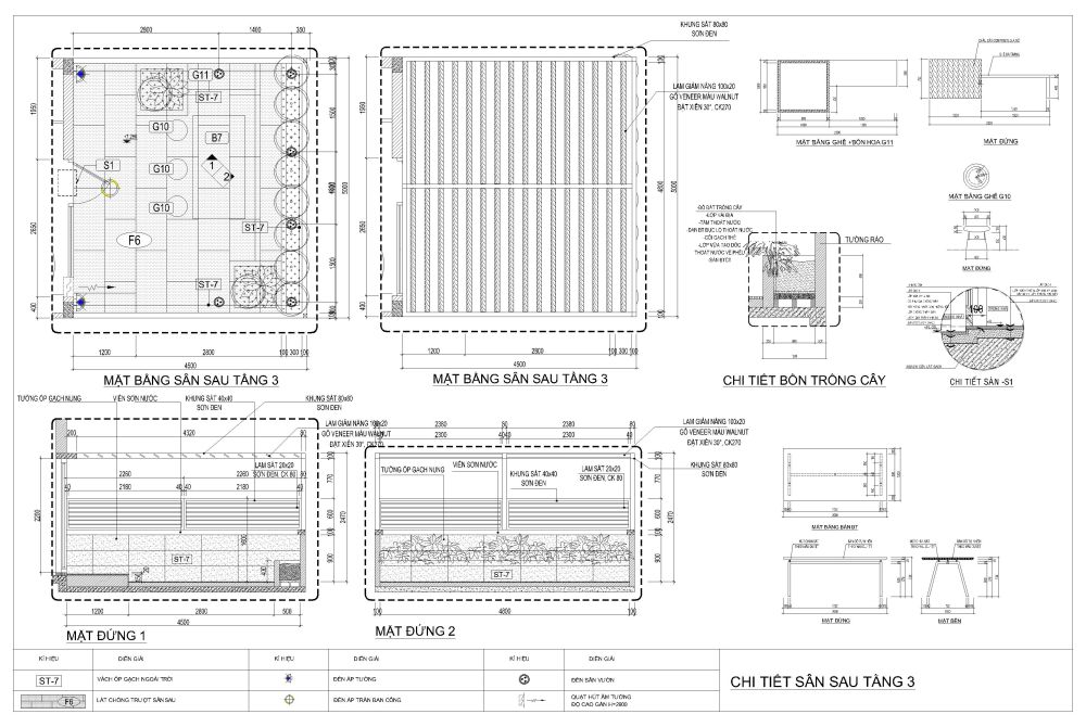 Hồ sơ thiết kế cảnh quan sân thượng nhà phố 22.5m2
