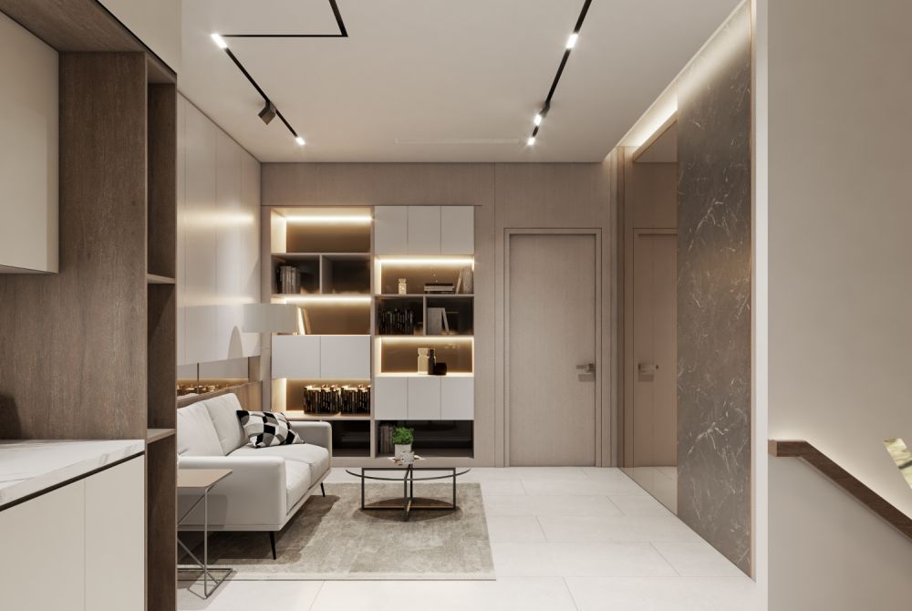 Nội thất phòng khách - phòng bếp 45m2