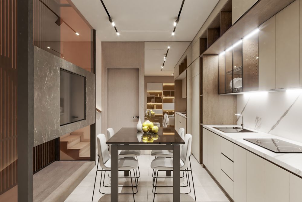 Nội thất phòng khách - phòng bếp 45m2